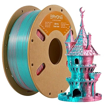 Пластик Eryone PLA Silk Dual Teal&Orange Red Бирюзовый/Красно-оранжевый Ø1,75мм Вес: 1 кг