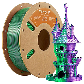 Пластик Eryone PLA Silk Dual Purple&Green Фиолетовый/Зеленый Ø1,75мм Вес: 1 кг