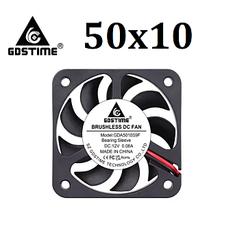 Вентилятор (кулер) 50*10 24В/12В GDA5010, Dual Ball, GDSTime для 3D принтера