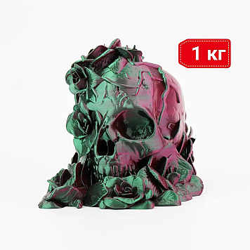 Пластик JAMG HE PLA Silk Dual-color Purple+Green|Фиолетовый+Зеленый Ø1,75мм Вес: 1 кг
