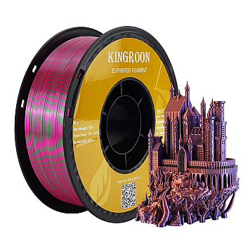 Пластик KINGROON PLA Silk Tri-Color Golden Green Rosered Золотой-Зеленый-Розовый Ø1,75мм Вес: 1 кг