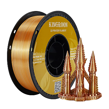 Пластик KINGROON PLA Silk Tri-Color Golden Silver Copper Золотой-Серебряный-Медный Ø1,75мм Вес: 1 кг