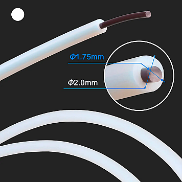 Тефлоновая трубка Kingroon PTFE White, внешний D4 mm, внутренний D2 mm, белая-1