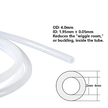 Тефлоновая трубка Kingroon PTFE White, внешний D4 mm, внутренний D2 mm, белая-2