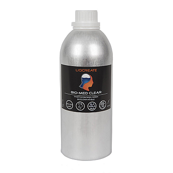 Liqcreate Bio-Med Clear (Прозрачная) 1л фотополимерная смола для изготовления шаблонов 