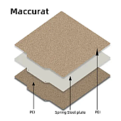 220х220 Упругая металлическая двусторонняя PEI - пластина Maccurat