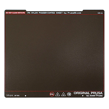 Пластина (стол) 254*240*0.9 мм с двухсторонним спец. покрытием PRUSA PA Nylon Powder-coated Print Sheet