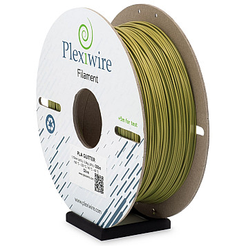 Пластик Plexiwire PLA GLITTER  для 3D принтера 1.75 мм 1.185 кг 400 м, олива