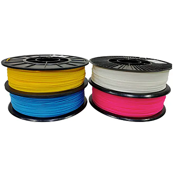 Пластик PLA Pochatok Filament Набор 4в1 Желтый, Голубой, Розовый, Белый Ø1,75мм Вес: по 0,75кг