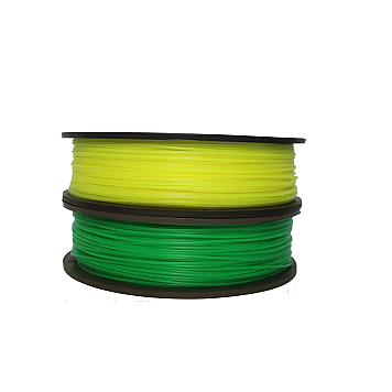 PLA Набор 2 в 1 Зеленый и Желтый флуоресцентный Pochatok Filament Ø1,75мм Вес: 0,75кг