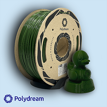 Пластик PLA Polydream Хромовый зеленый (хаки) Ø1,75мм Вес: 0.6 кг