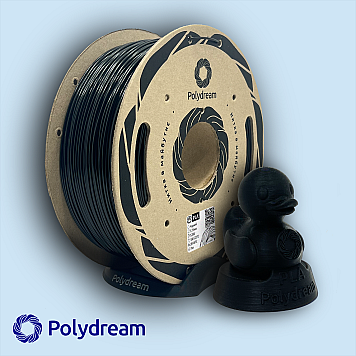Пластик PLA Polydream Черный матовый Ø1,75мм Вес: 0.6 кг