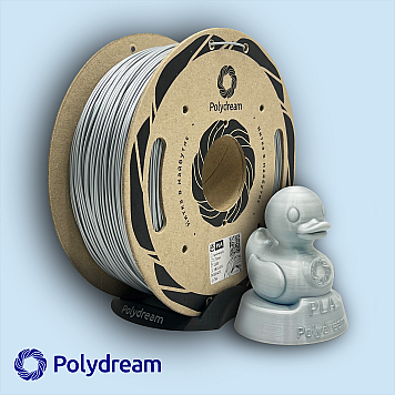 Пластик PLA Polydream Серый металлик Ø1,75мм Вес: 0.6 кг