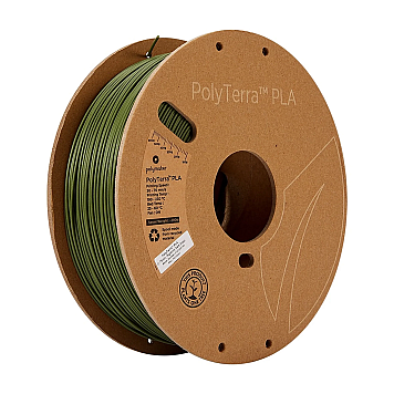 Пластик PLA Polymaker PolyTerra армейский темно-зеленый Ø1,75мм Вес: 1кг