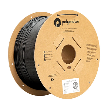 Пластик PLA Polymaker PolyTerra Черный древесный уголь Ø1,75мм Вес: 3кг