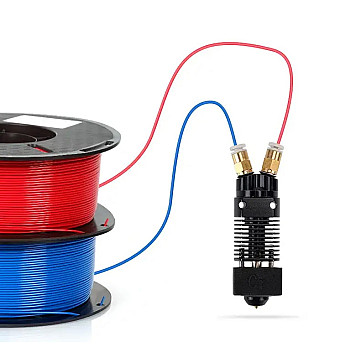 Хотенд SINGRLIGOD для 3д принтера с двумя филаментами Ender-3, CR-10 с радиатором и силиконовым чехлом