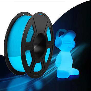 Пластик SUNLU PLA Синий Glow In the Dark Светится в темноте Ø1,75мм Вес: 1 кг