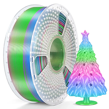 Пластик SUNLU PLA+ Silk Rainbow Радужный Ø1,75мм Вес: 1 кг