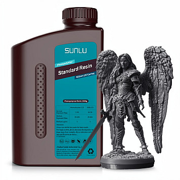 Фотополимерная смола SUNLU Standard Resin Dark Grey / Тёмно-серая 1 кг