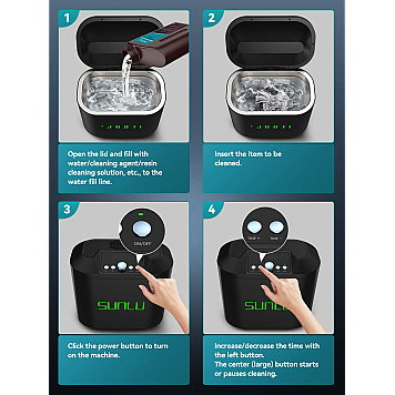 Ультразвуковой очиститель SUNLU Ultrasonic Cleaner 2.7L with Multi-Speed Options and Time Control-8