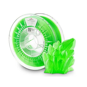 Пластик SPECTRUM PLA CRYSTAL NEON GREEN Ø1,75мм Вес: 1кг