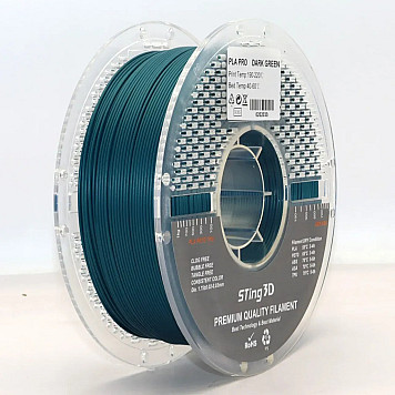 Пластик Sting 3D PLA Pro Зелёный Ø1,75 мм Вес: 1 кг