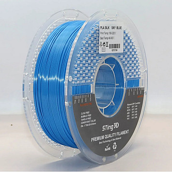 Пластик Sting 3D PLA Silk Голубой Ø1,75 мм Вес: 1 кг