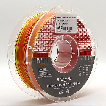 Пластик Sting 3D PLA Silk Dual Color Red-Yellow / Красно-жёлтый Ø1,75 мм Вес: 1 кг
