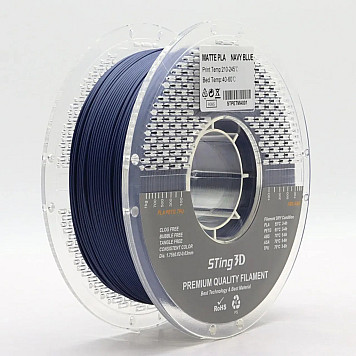 Пластик Sting 3D PLA Matte Pastel Matte Navy Blue / Пастельно-матовый Тёмно-синий Ø1,75 мм Вес: 1 кг