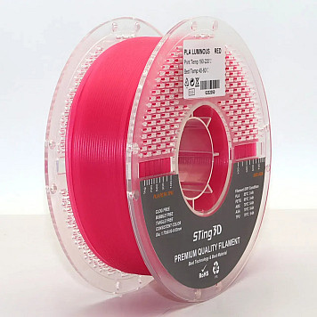 Пластик Sting 3D PLA Luminous (светится в темноте) Red / Красный Ø1,75 мм, Вес: 1 кг