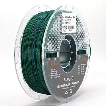 Пластик Sting 3D PLA Dual Color Filament Fast Change Rainbow Forest Gradient+Glitter/Лесной градиент Ø1,75 мм, Вес: 1 кг