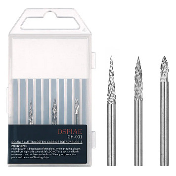 Набор шлифовальных головок DSPIAE GH-001 (3pcs), из вольфрамовой стали, хвостовик Ø3 мм