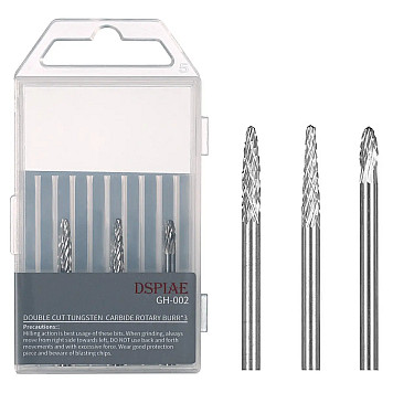 Набор шлифовальных головок DSPIAE GH-002 (3pcs), из вольфрамовой стали, хвостовик Ø3 мм