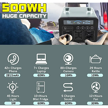 Портативная зарядная электростанция WOLIKE 500 ВТ-8