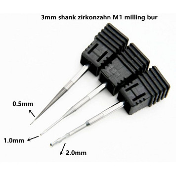 Фреза ZirkonZahn M1 Milling Bur (3 mm) 0,5 mm; 1,0 mm; 2 mm