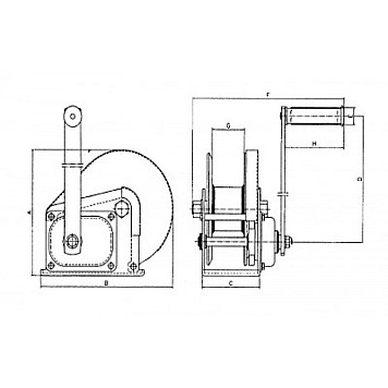 Лебедка барабанная АТК BHW 2500 lbs 1100 кг-1
