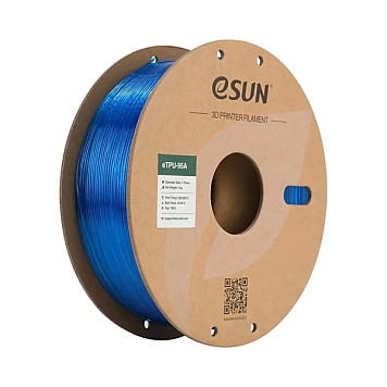 eTPU-95A Filament (пластик) для 3D принтера Esun 1кг, 1.75мм, прозрачный синий (ETPU-95A175GU1)