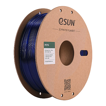 PETG Filament (пластик) для 3D принтера Esun 1кг, 1.75мм, прозрачный синий (PETG175U1)