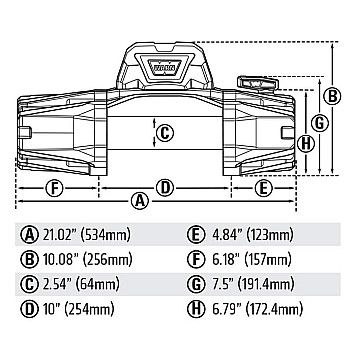 Лебедка автомобильная WARN VR EVO 8 - 12 вольт - 3630 кг-2