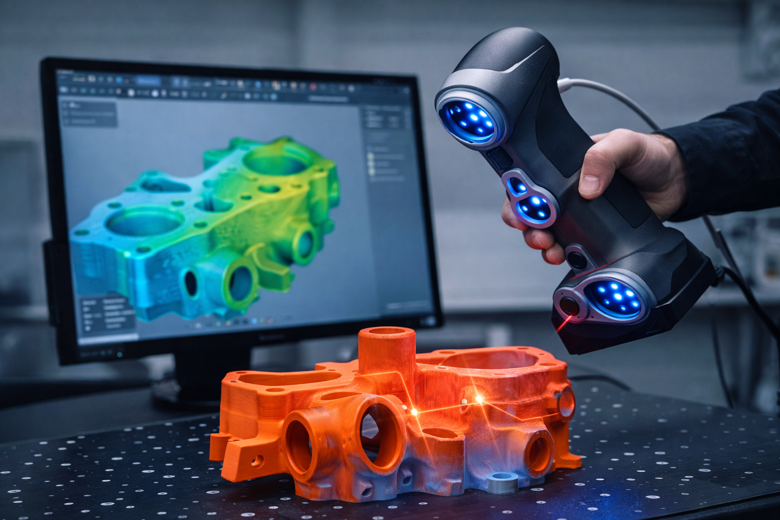 3D сканирование выполняет обратную задачу – оно переносит форму, геометрию и текстуру уже существующих физических тел в цифровой вид. Современные сканеры способны работать с ювелирной точностью до сотых долей миллиметра и фиксировать данные даже на сложных черных или глянцевых поверхностях без использования матирующих спреев.