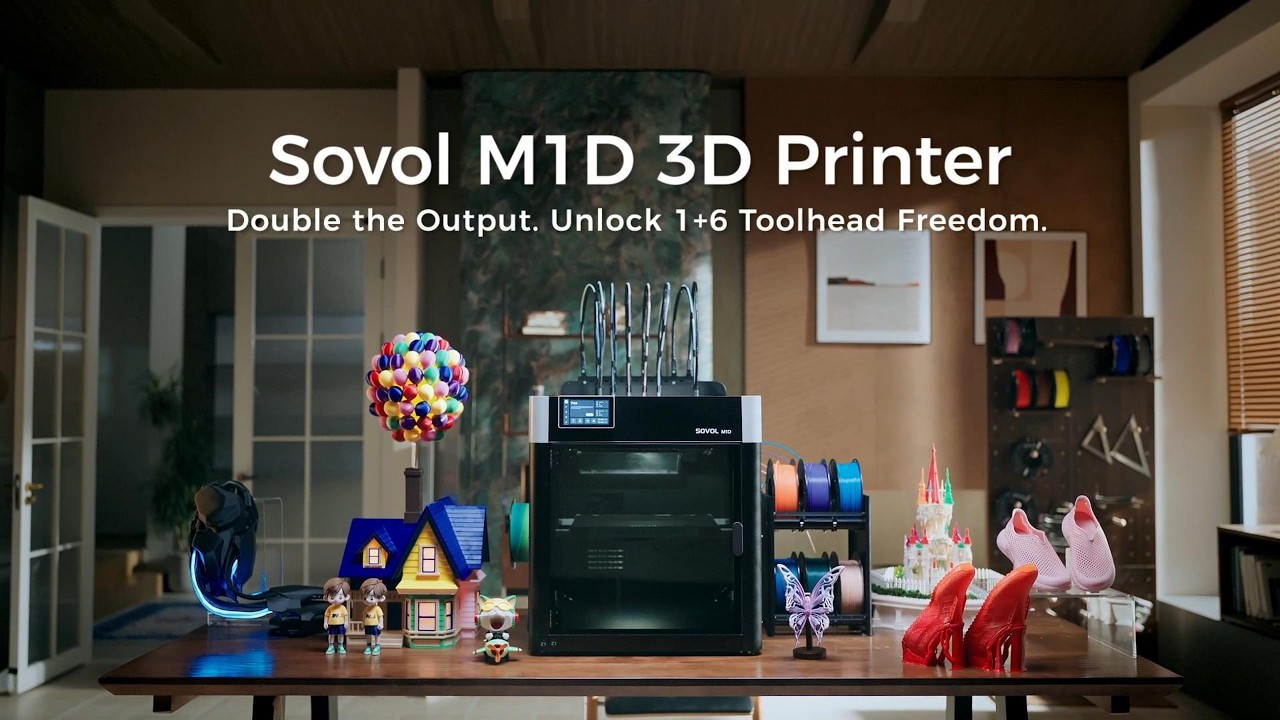Sovol M1D предлагает совершенно новый взгляд на настольную многоматериальную печать. Вместо традиционной смены филамента внутри одного хотенда компания реализовала систему автоматической замены инструментов, которая позволяет существенно сократить расход пластика, ускорить работу и расширить возможности принтера. Особенно интересным принтер выглядит для коммерческой печати, где экономия пластика и сокращение времени производства напрямую влияют на прибыль.