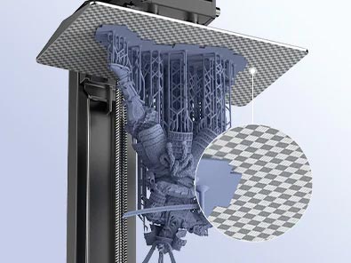 Платформа для печати на Anycubic Photon Mono 2 выполнена в виде лазерной гравировки из алюминиевого сплава.