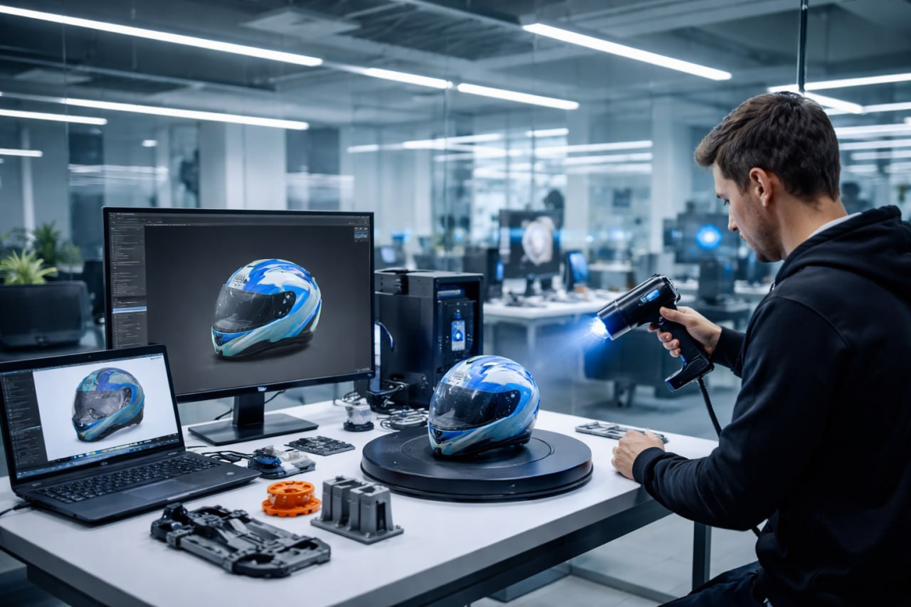 Процесс 3D-сканирования объекта. Технология 3D-сканирования. Создание 3D-модели объекта. Цифровое 3D-сканирование