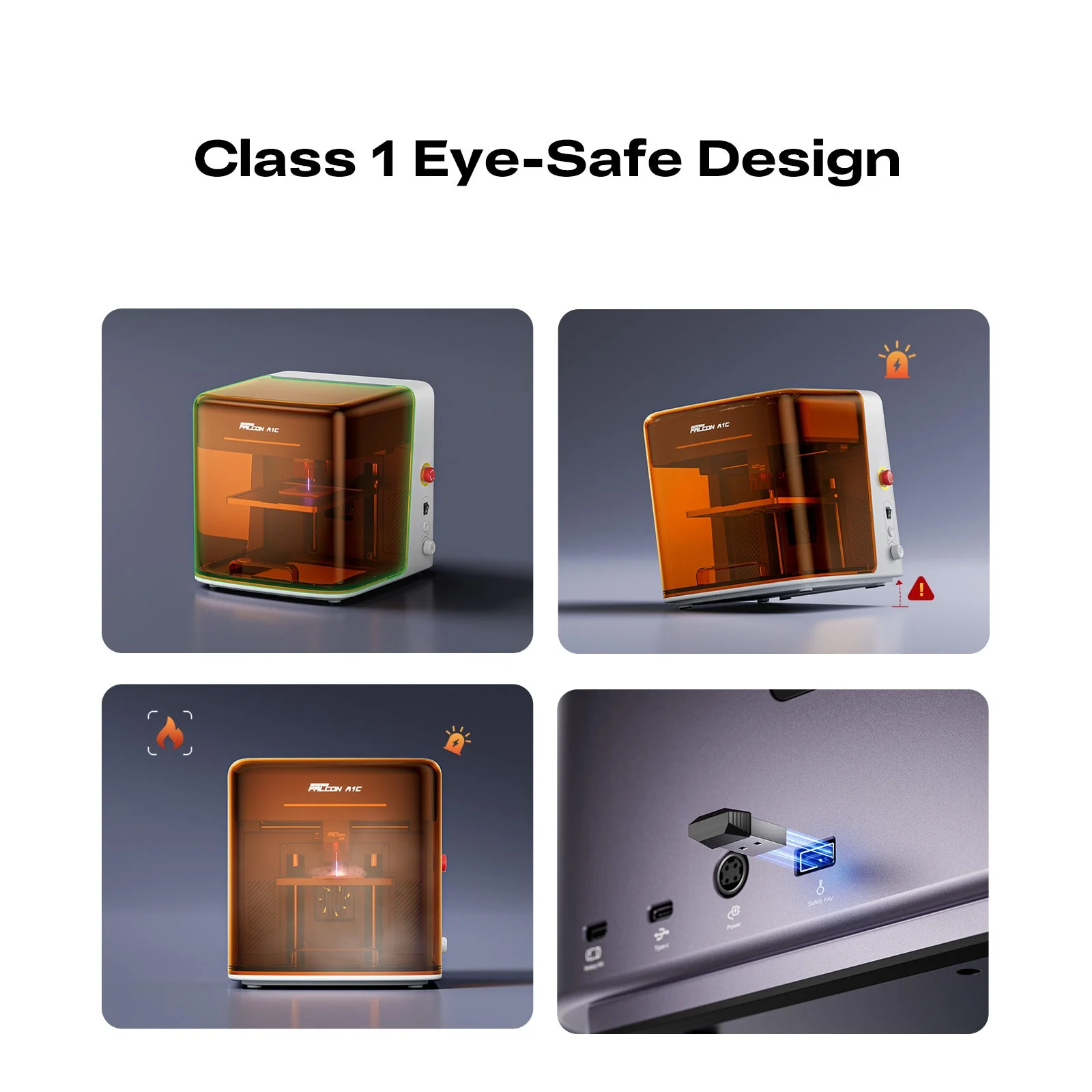 Лазерный гравер Creality Falcon A1C White Basic 10W представляет собой компактное устройство закрытого типа с классом безопасности Class 1. Версия White Basic 10W оснащена сменным 10-ваттным диодным лазерным модулем, обеспечивающим высокую скорость обработки материалов до 15000 мм/мин.